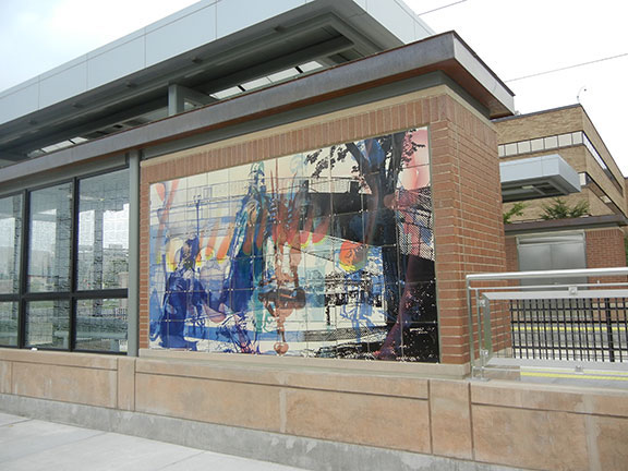 Minneapolis-St. Paul Green Line Stadium Village Station public art by artist Roberto Delgado.